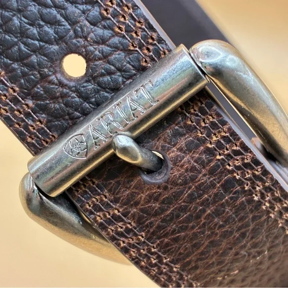 Ariat Leather Belt 34 Brown Western Workwear Ranchcore Americana Utility - Picture 3 of 7